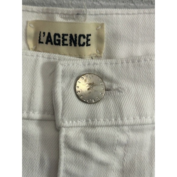 L'AGENCE Women’s Cutoff White Raw Frayed Hem Denim Zoe Short Relaxed New Size 29 - Picture 9 of 11